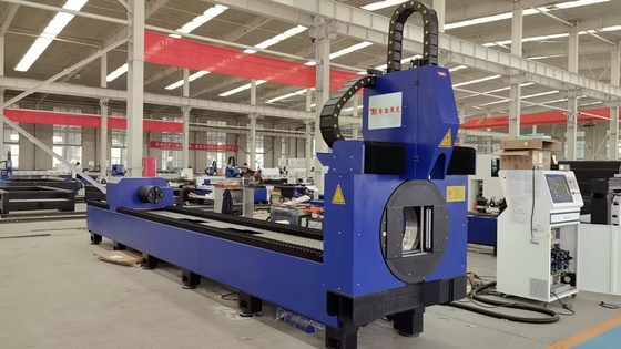 Ηλεκτρονική μηχανή κοπής λέιζερ ινών CNC 1500W για μεταλλικά μικρά στρογγυλά τετραγωνικά σωλήνες