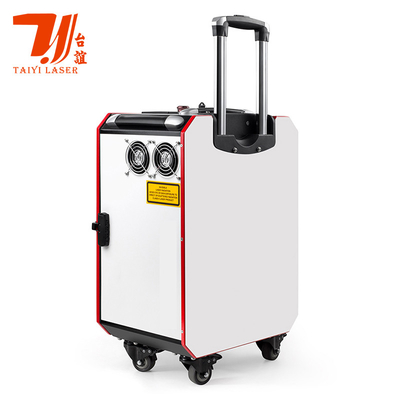 100W 200W 300W καροτσακιών περίπτωσης φορητή σφυγμού μετάλλων καθαρίζοντας μηχανή λέιζερ ινών φορητή